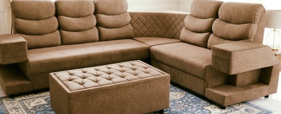 Luxurious Brown Sectional Sofa Set view 2