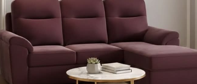 Elegant Maroon Sectional Sofa view 2
