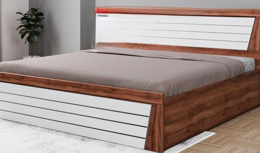 Modern Wood Panel Bed view 2