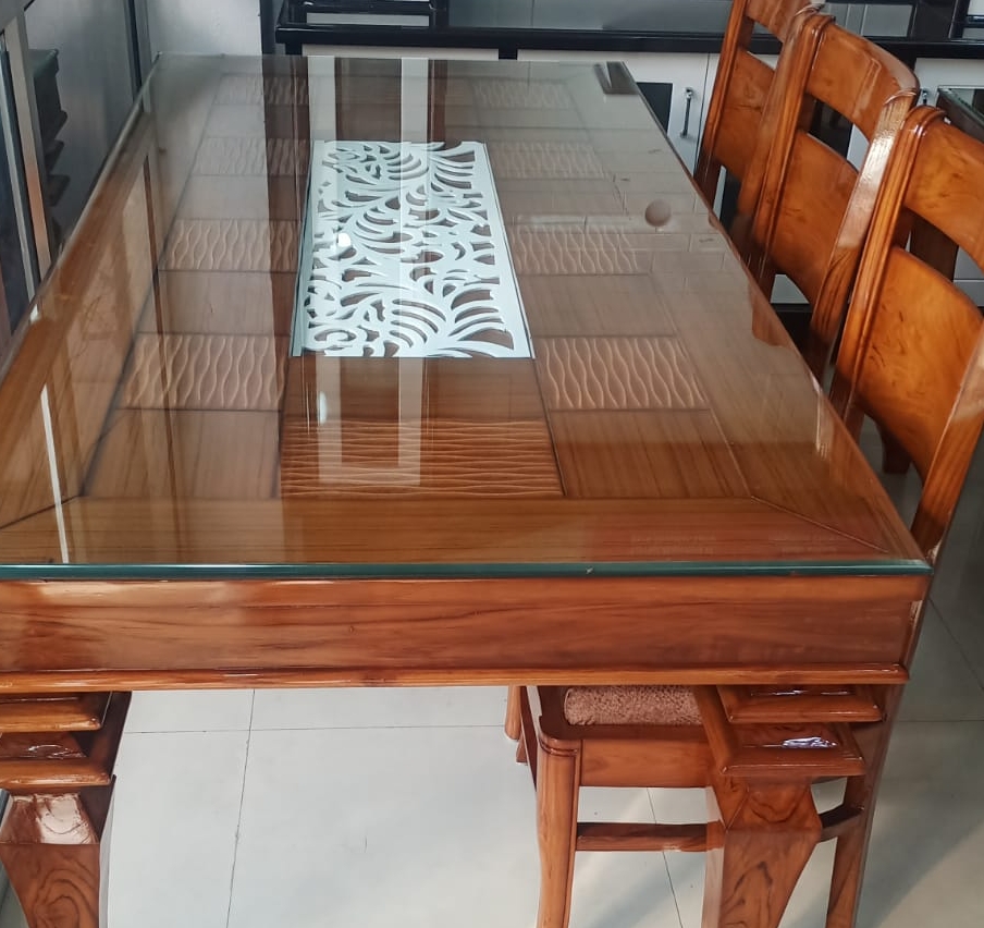Elegant Wooden Dining Table Set view 2