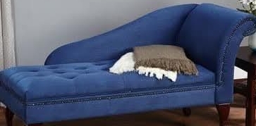 Elegant Blue Chaise view 2