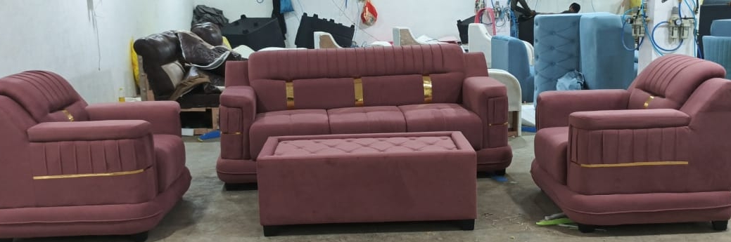 Plush Maroon Sofa Set view 2