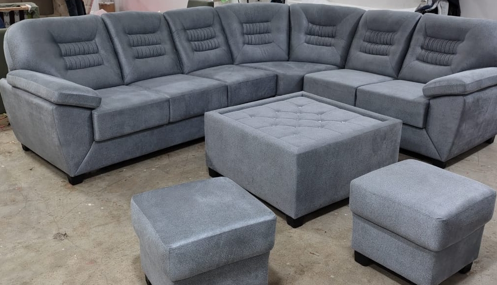 Plush Gray Sofa Set view 2