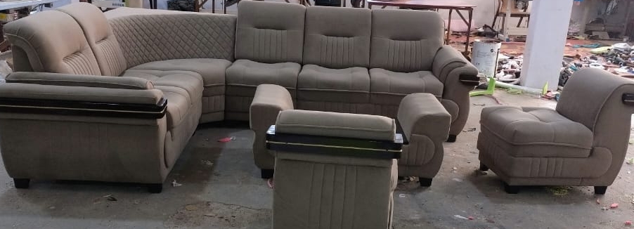Luxurious Fabric Sectional Sofa Set view 2
