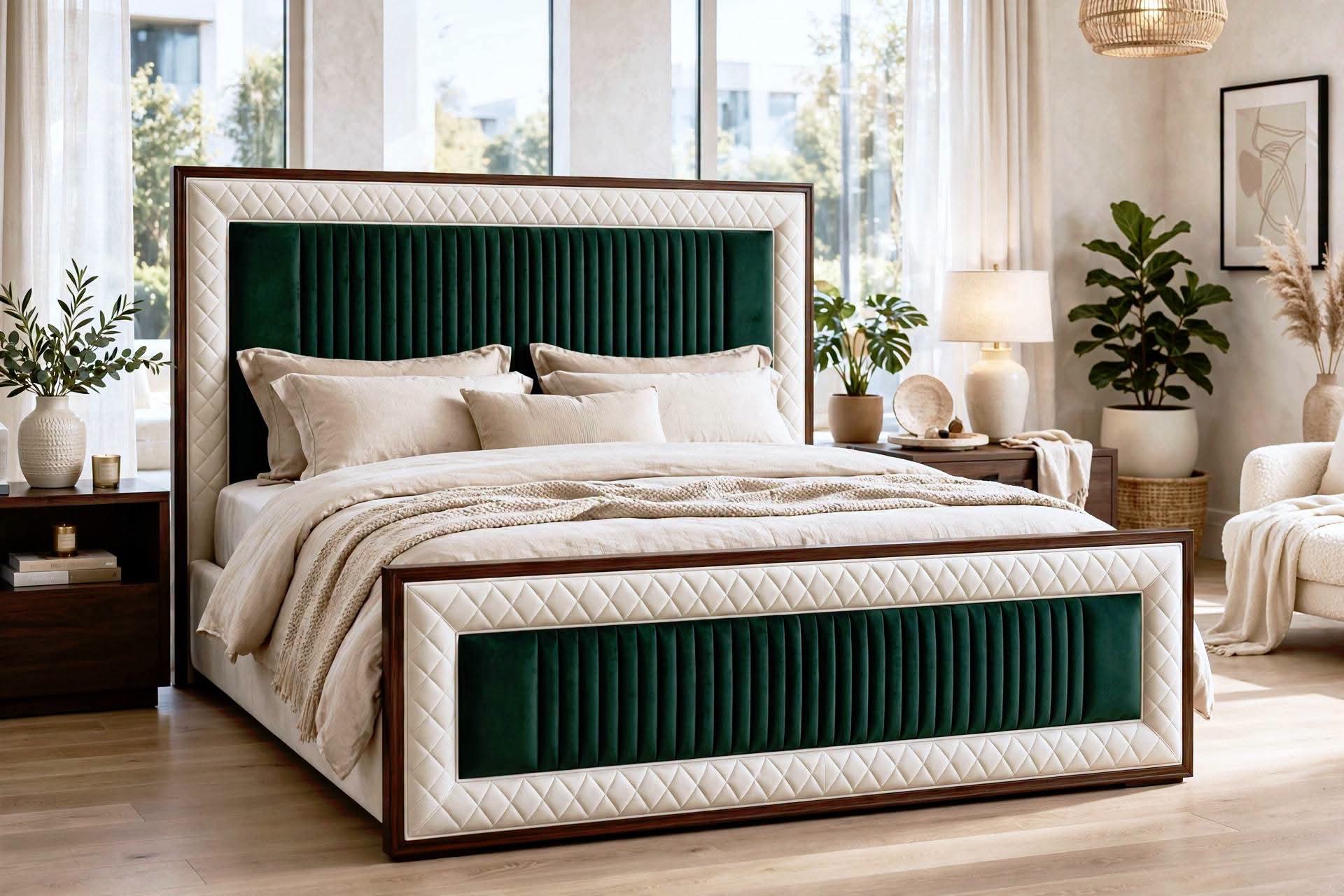 Elegant Velvet Bed view 2