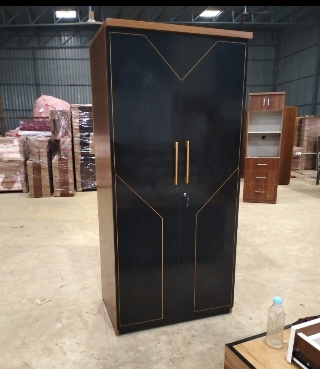 Modern Black Wardrobe Y view 2