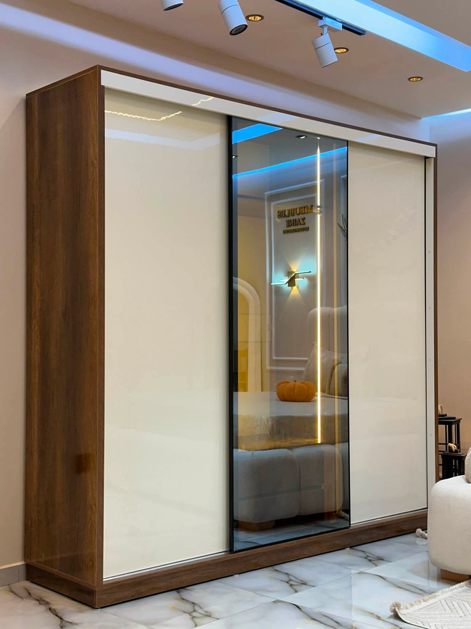 Modern Wardrobe With Glass view 2