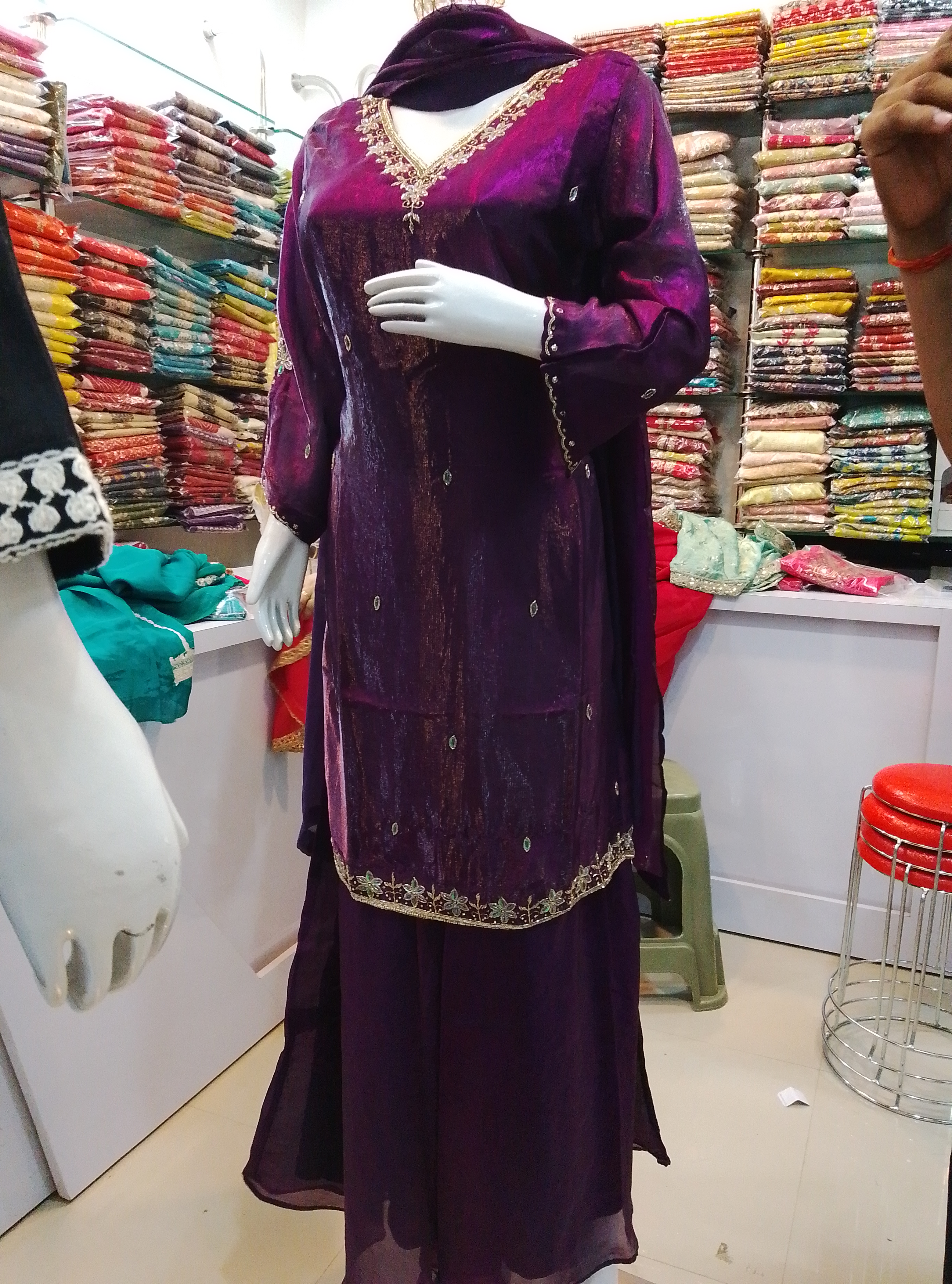 Elegant Purple Ladies Suit view 2