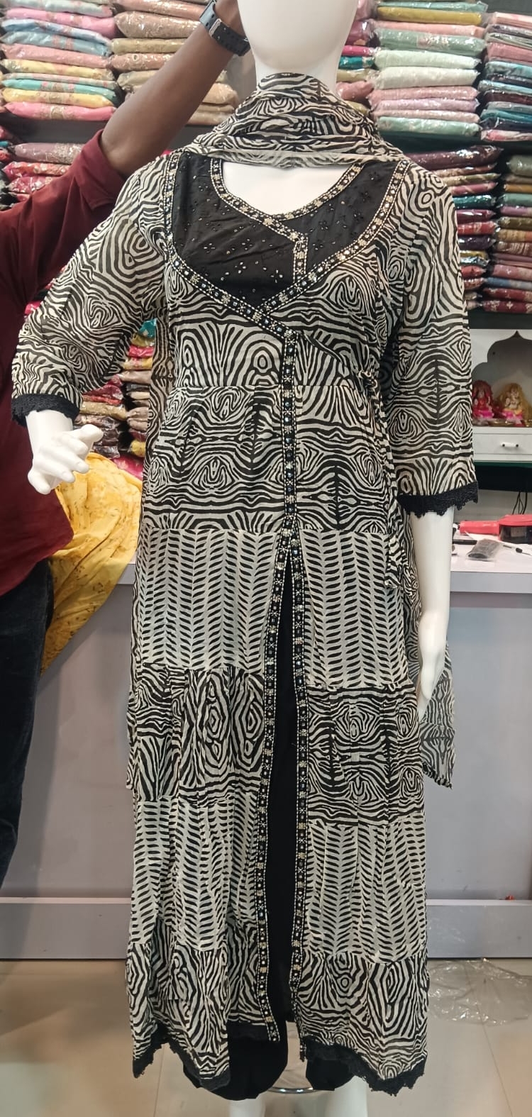 Zebra Print Embellished Kurti view 2