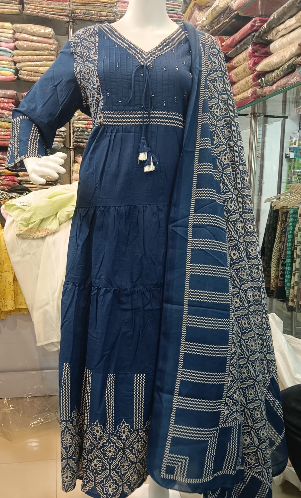 Blue Embroidered Kurta Set view 2