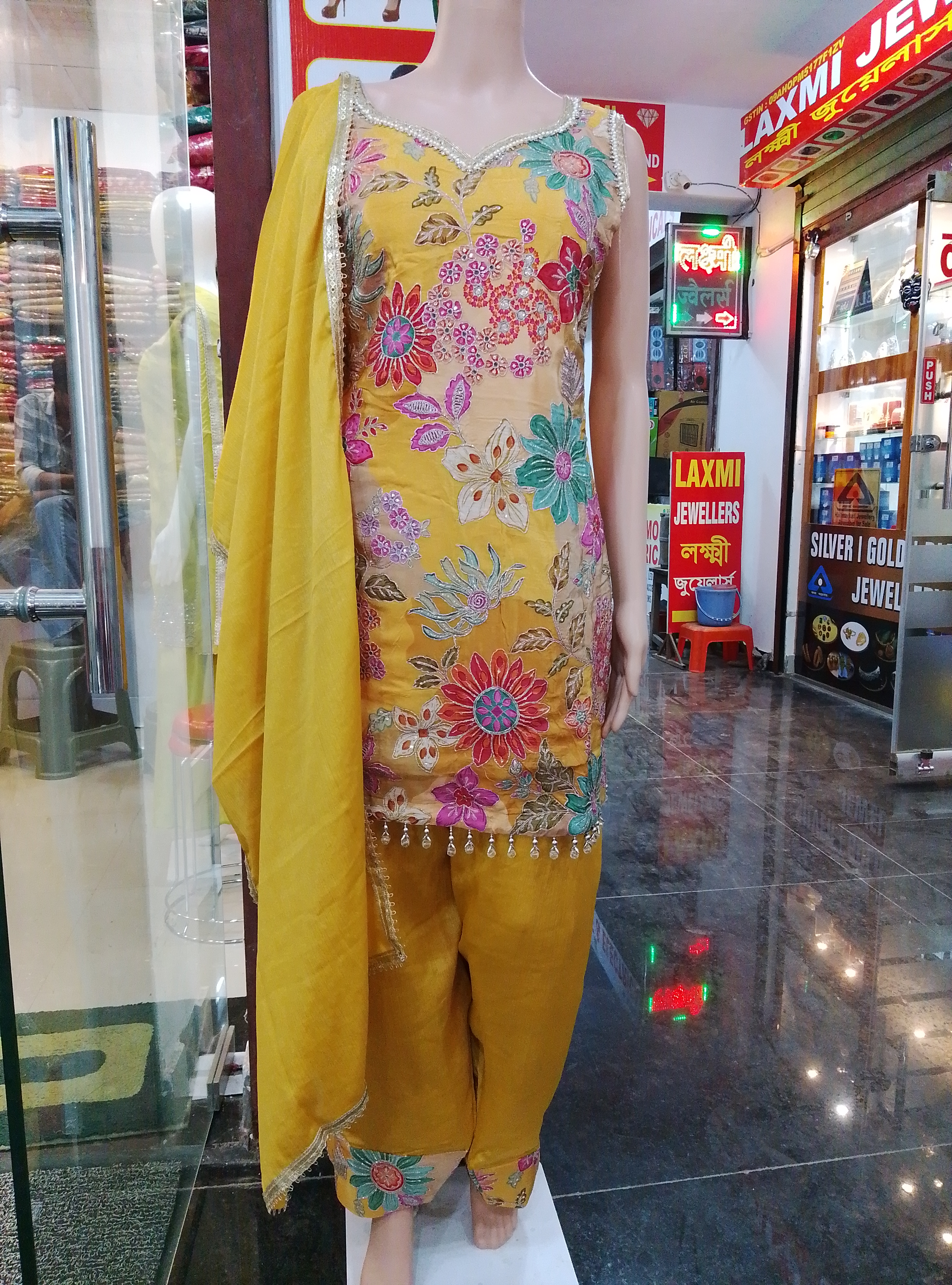 Embroidered Yellow Suit view 2