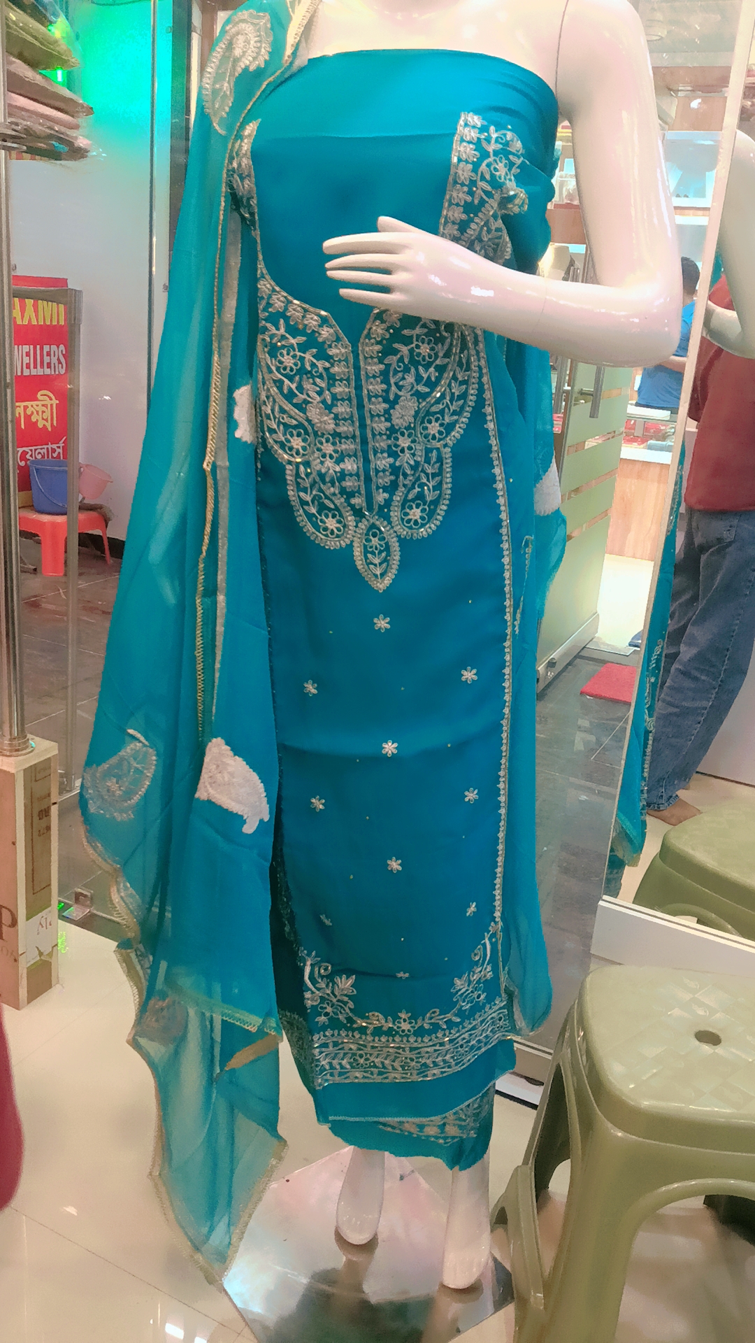 Embroidered Blue Suit view 2