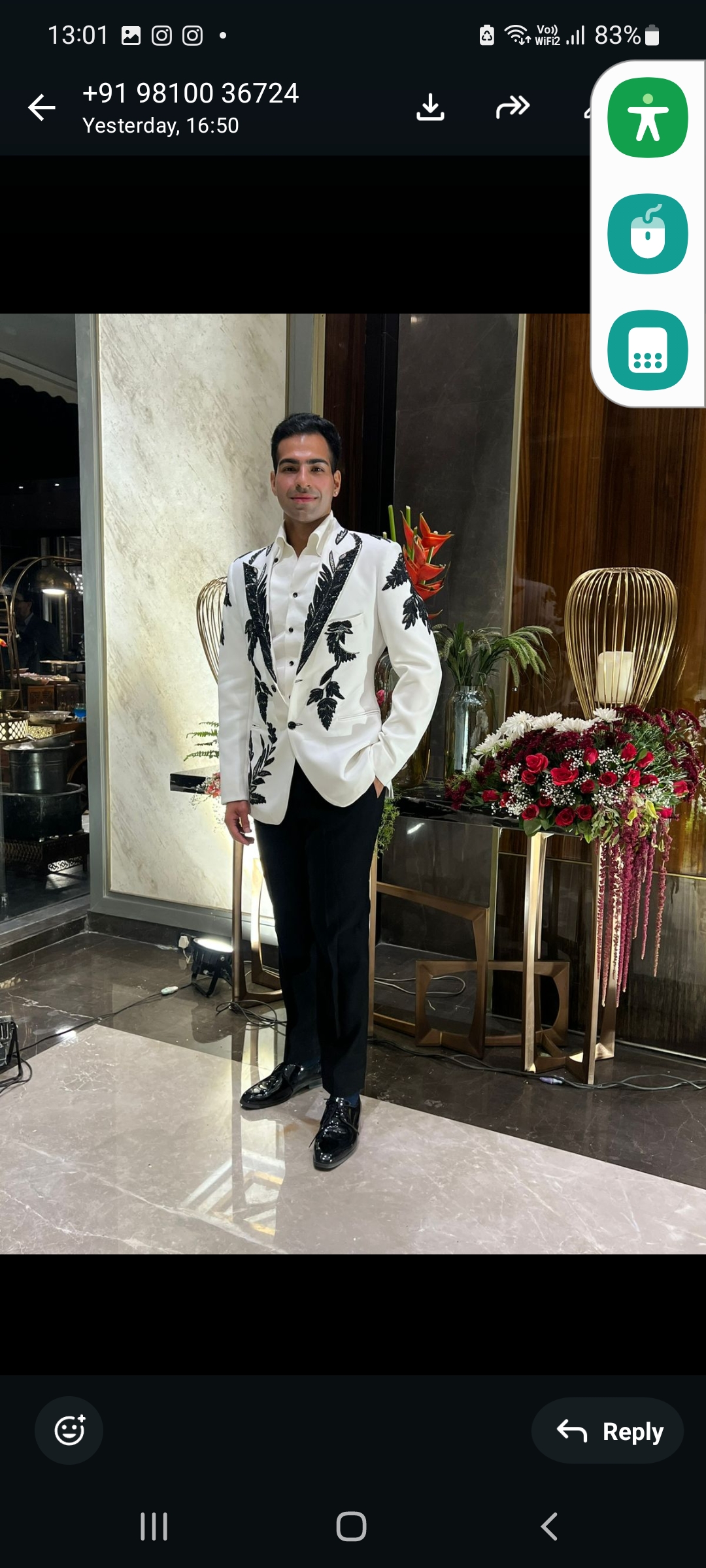 Designer White Embroidered Blazer view 2