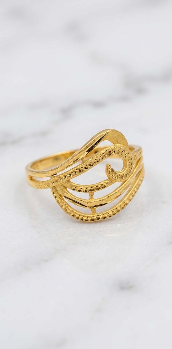 Gold Wave Ring view 2