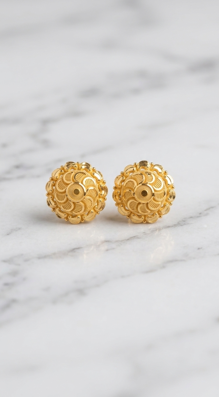 Gold  Earrings view 2
