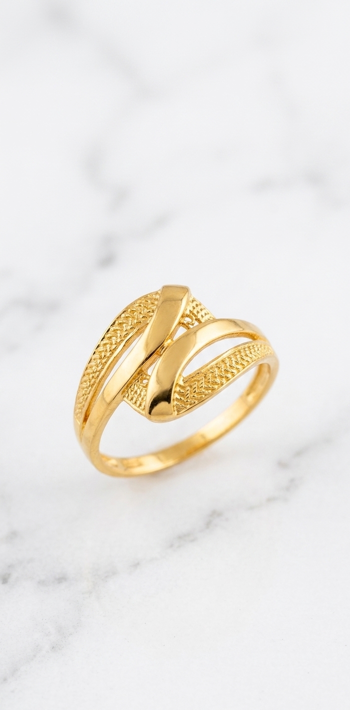 Gold Textured Ring view 2