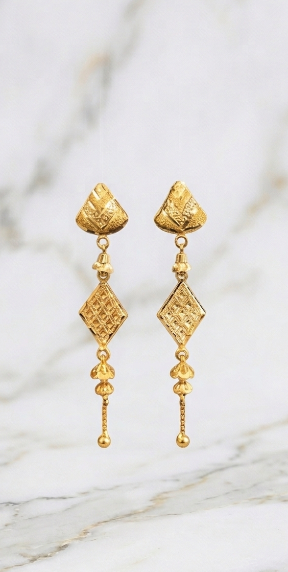 Gold Dangle Earrings - view 2
