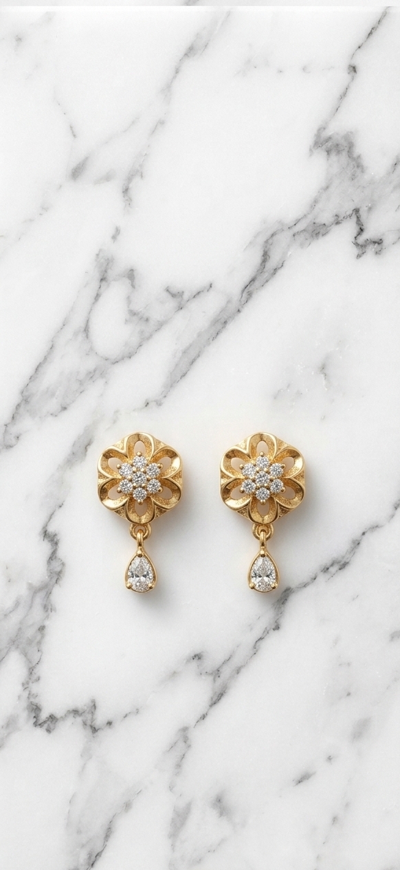Elegant Gold Earrings- view 2