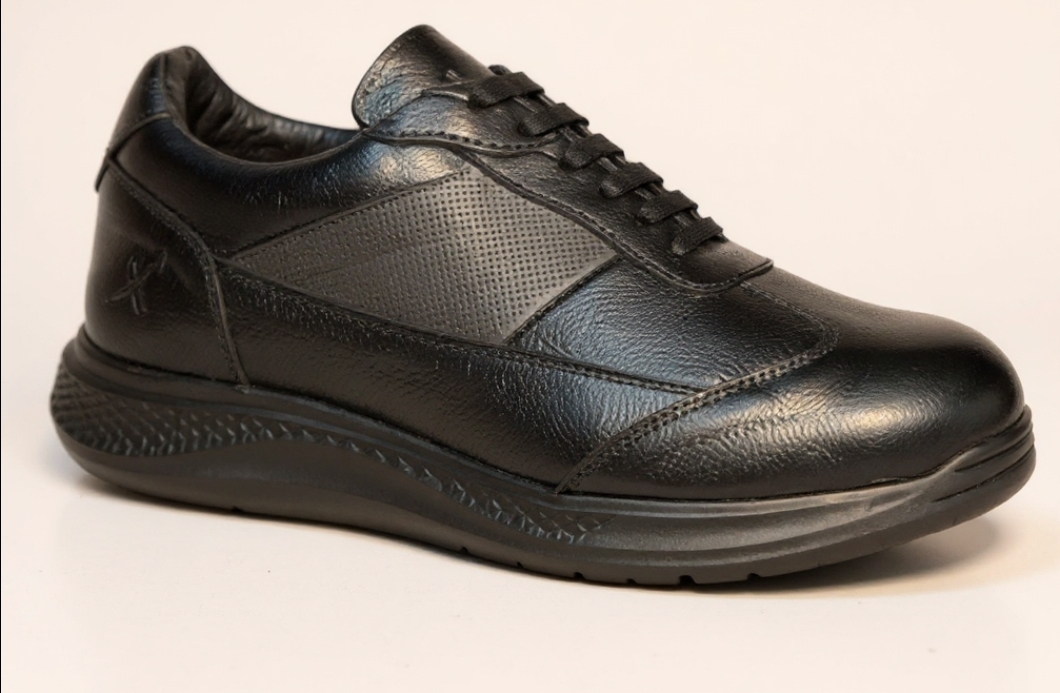 Black Leather Sneakers view 2