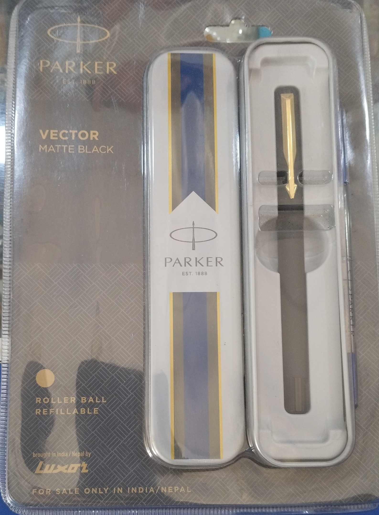 Parker Vector Matte Black Roller Ball Pen view 2