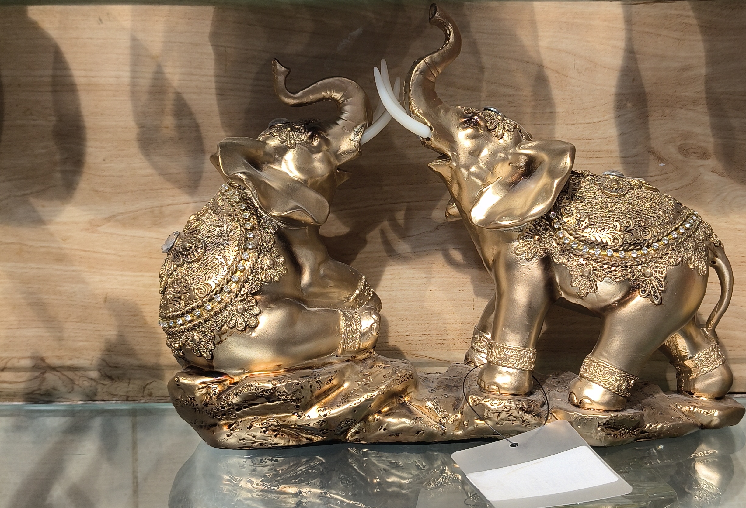 Golden Elephant Figurines view 2
