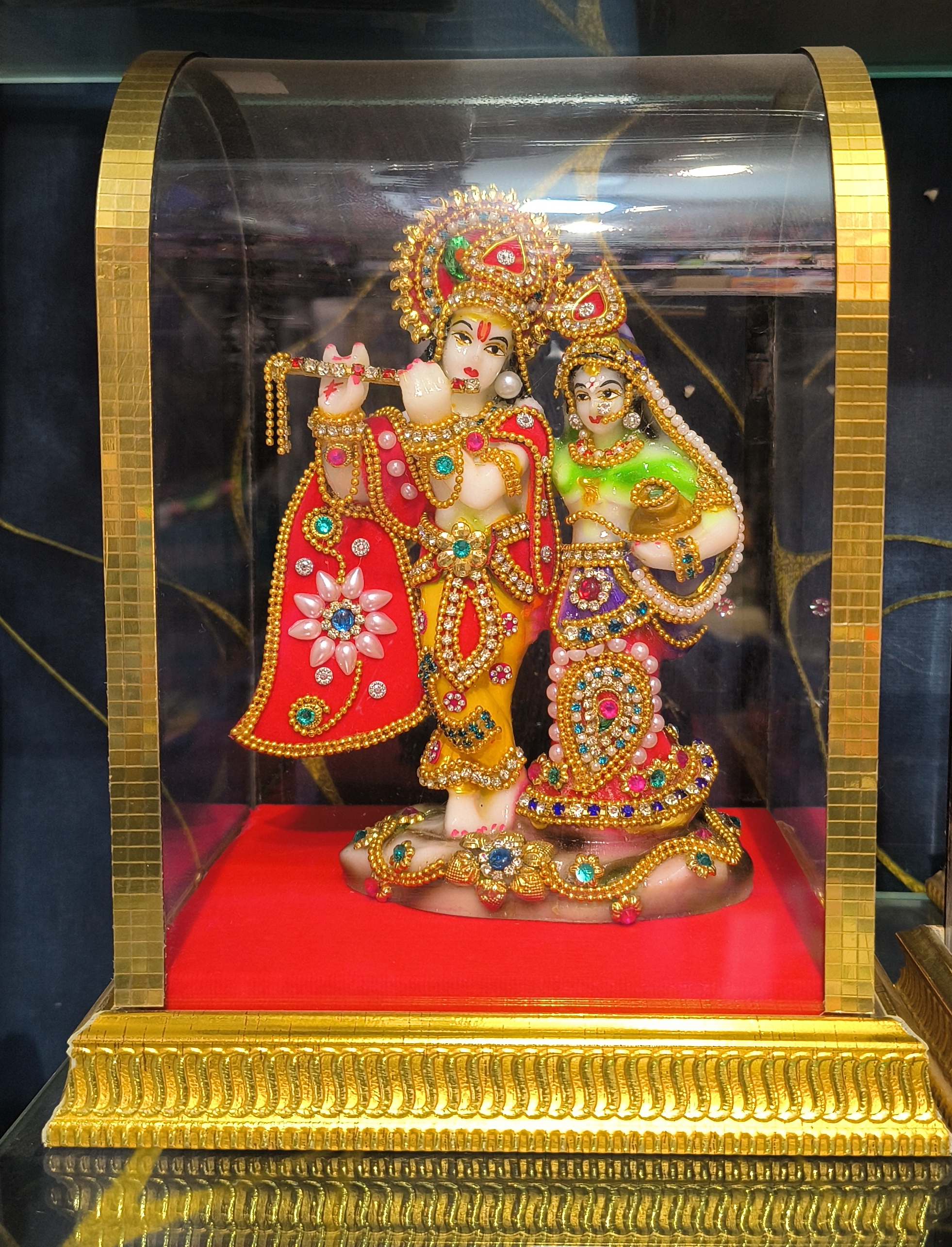 Decorative Lord Krishna and Radha Idol view 2
