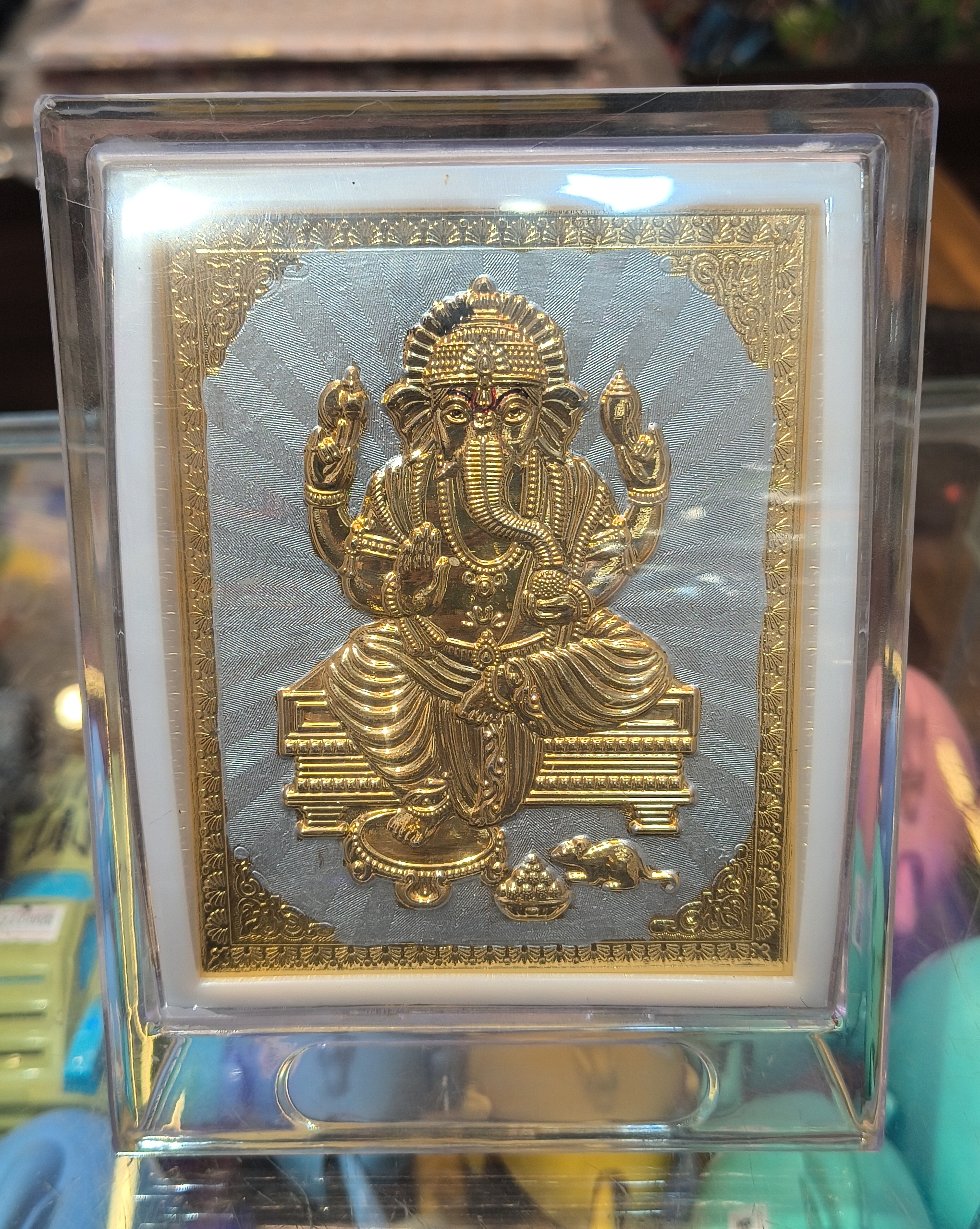 Ganesha Gold Plaque view 2