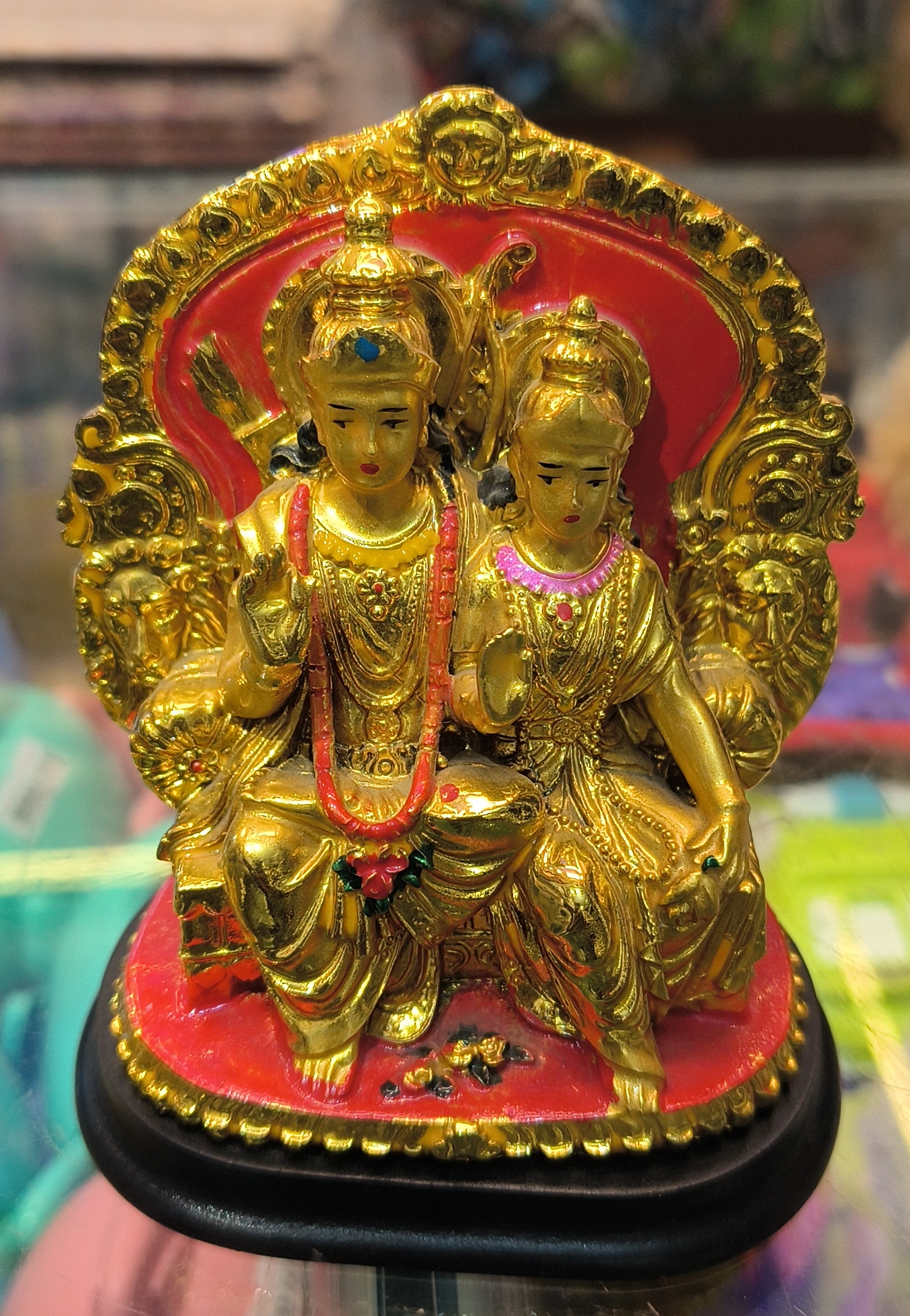 Gold Plated Idol of Radha Krishna view 2
