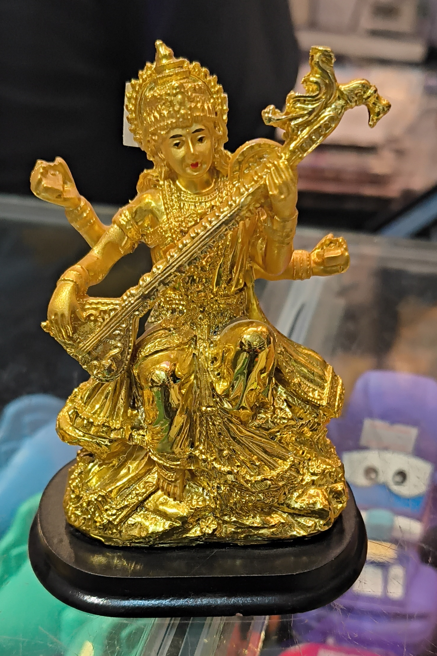 Golden Saraswati Idol view 2
