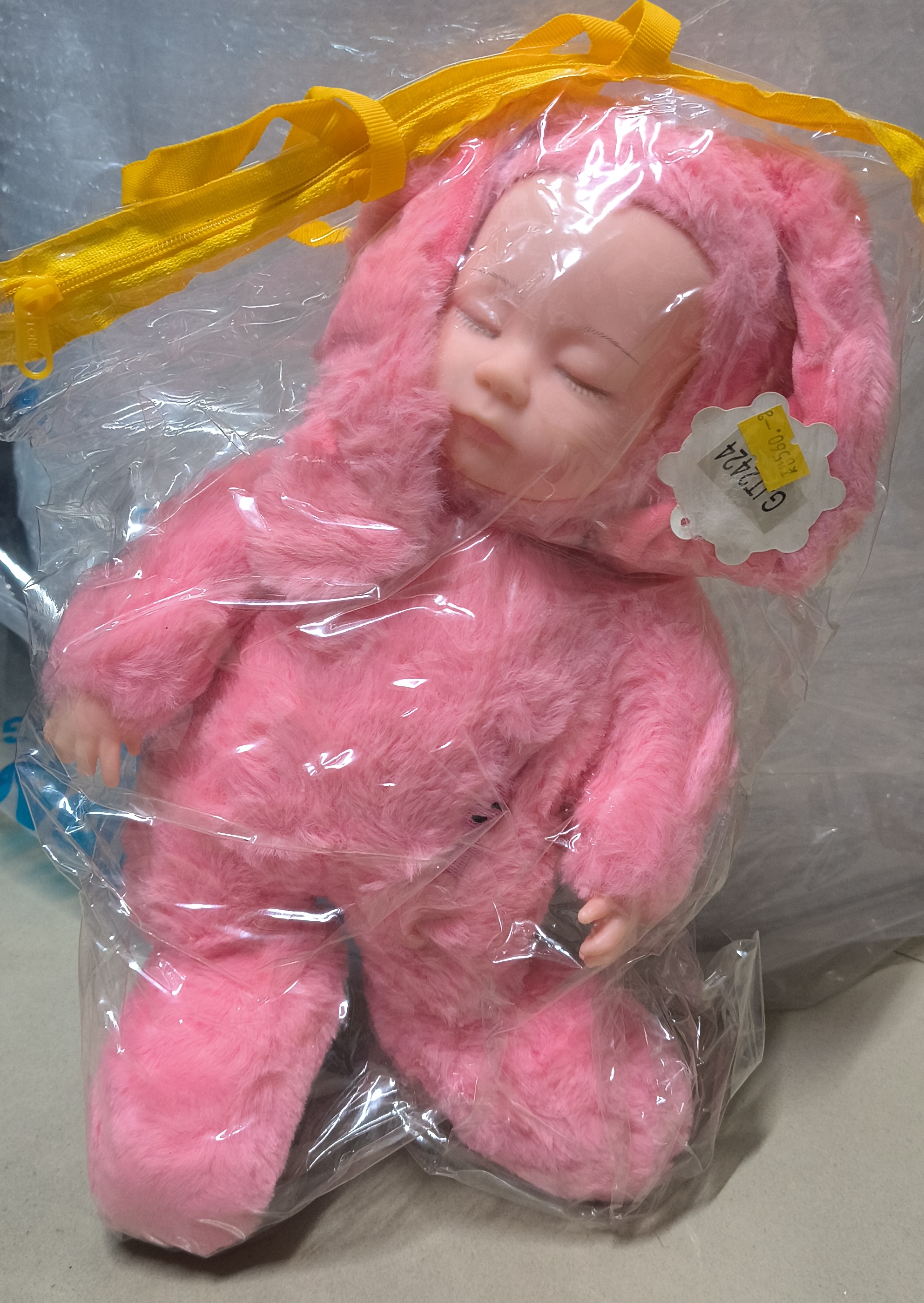 Pink Bunny Plush Doll view 2