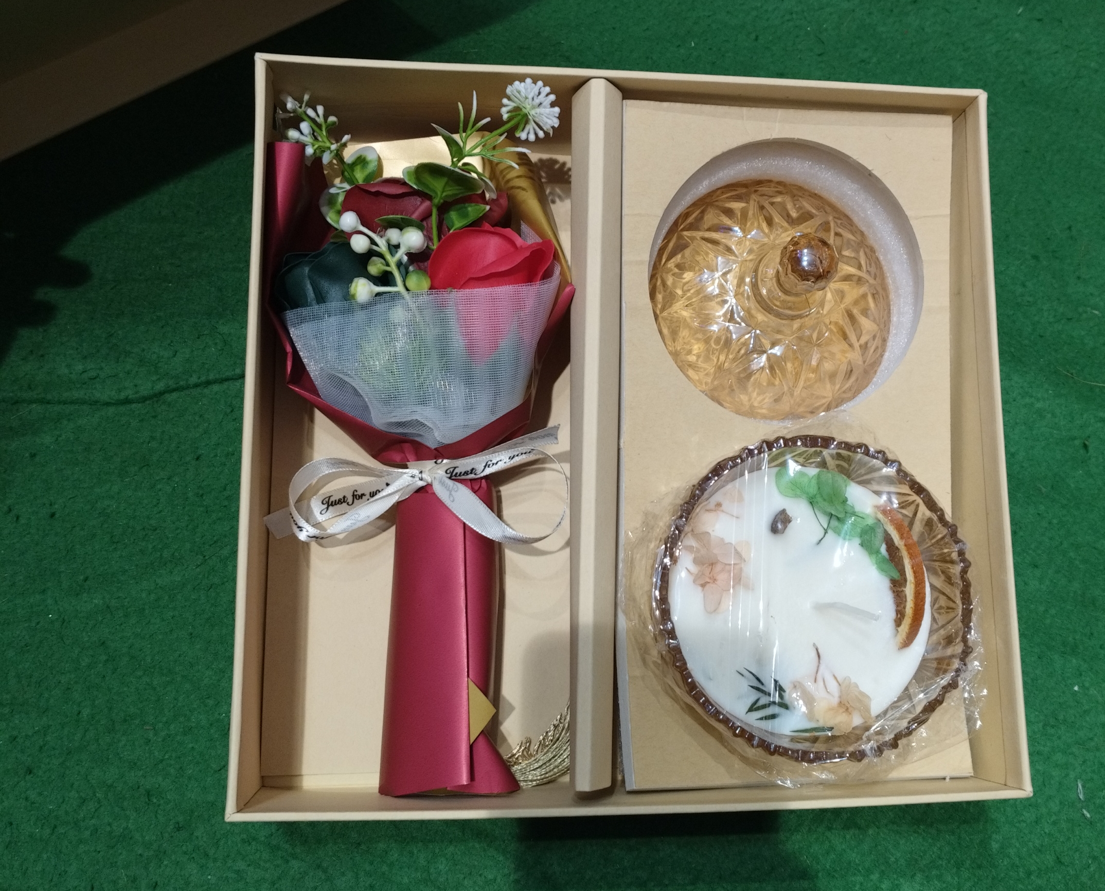 Floral Bouquet and Candle Gift Set view 2