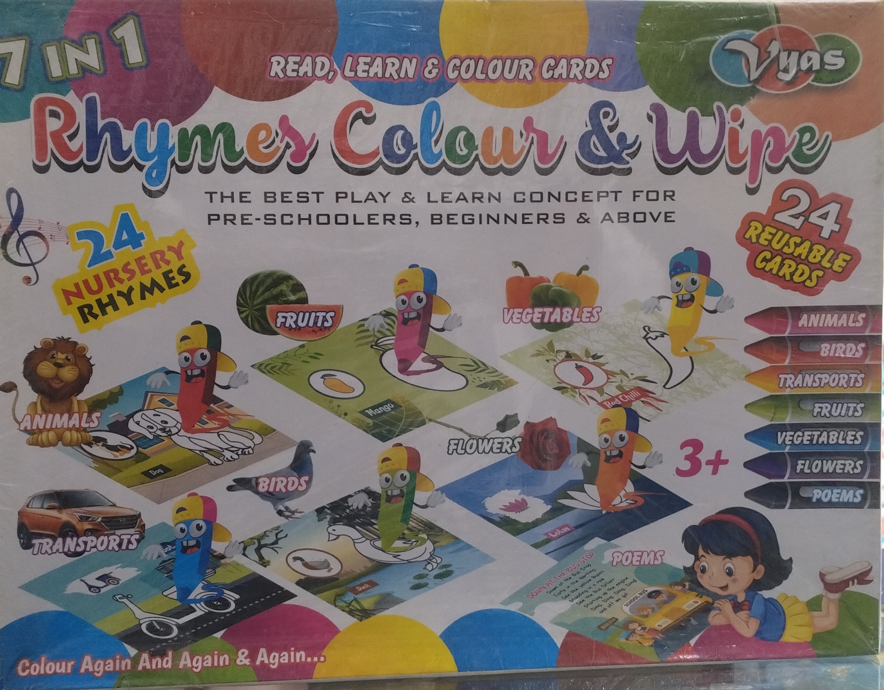 Vyas 7 in 1 Rhymes Colour & Wipe view 2
