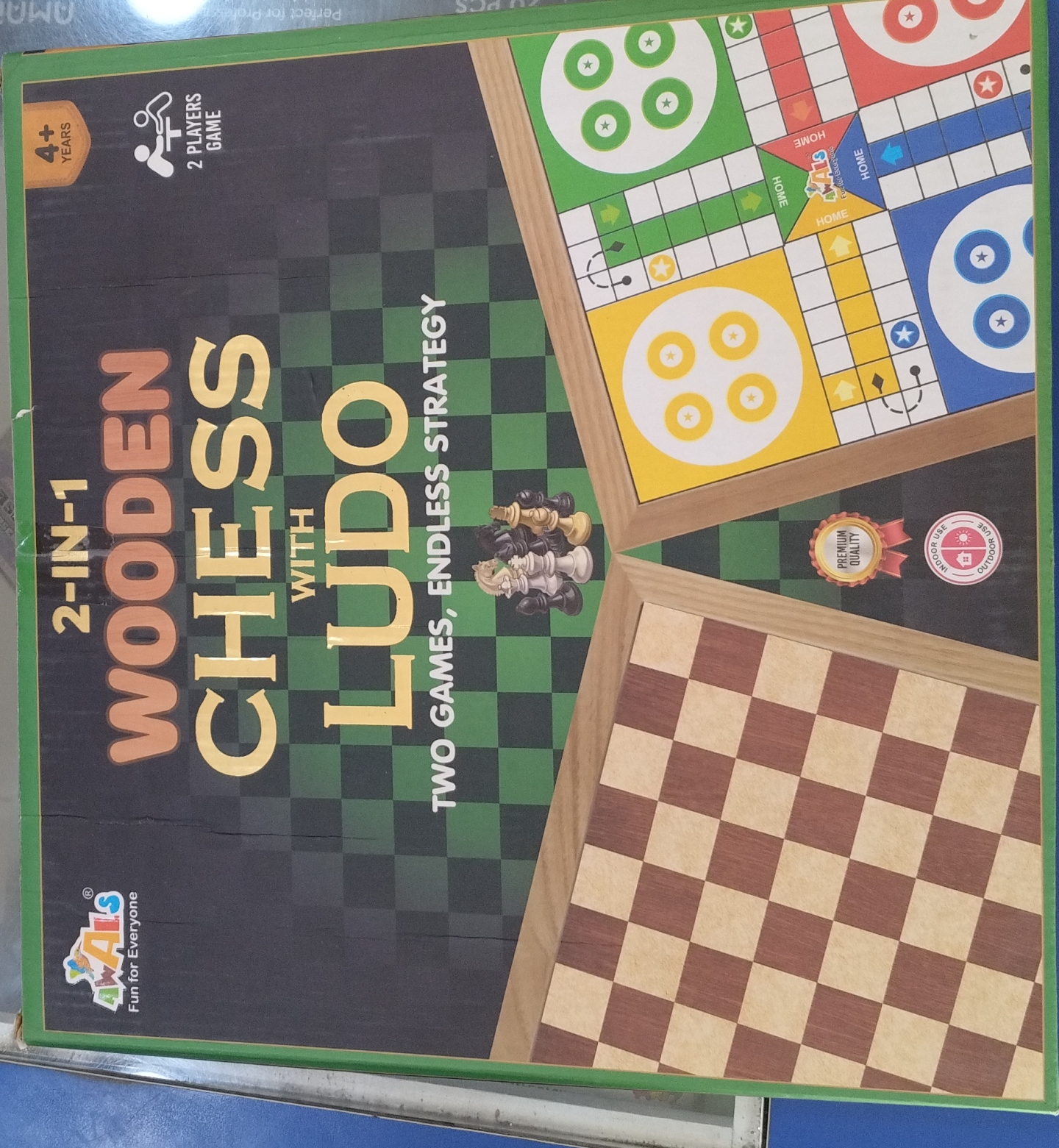 2-in-1 Wooden Chess with Ludo view 2