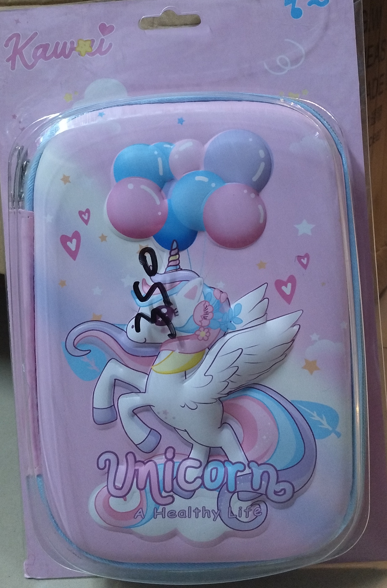 Kawaii Unicorn Pencil Pouch view 2