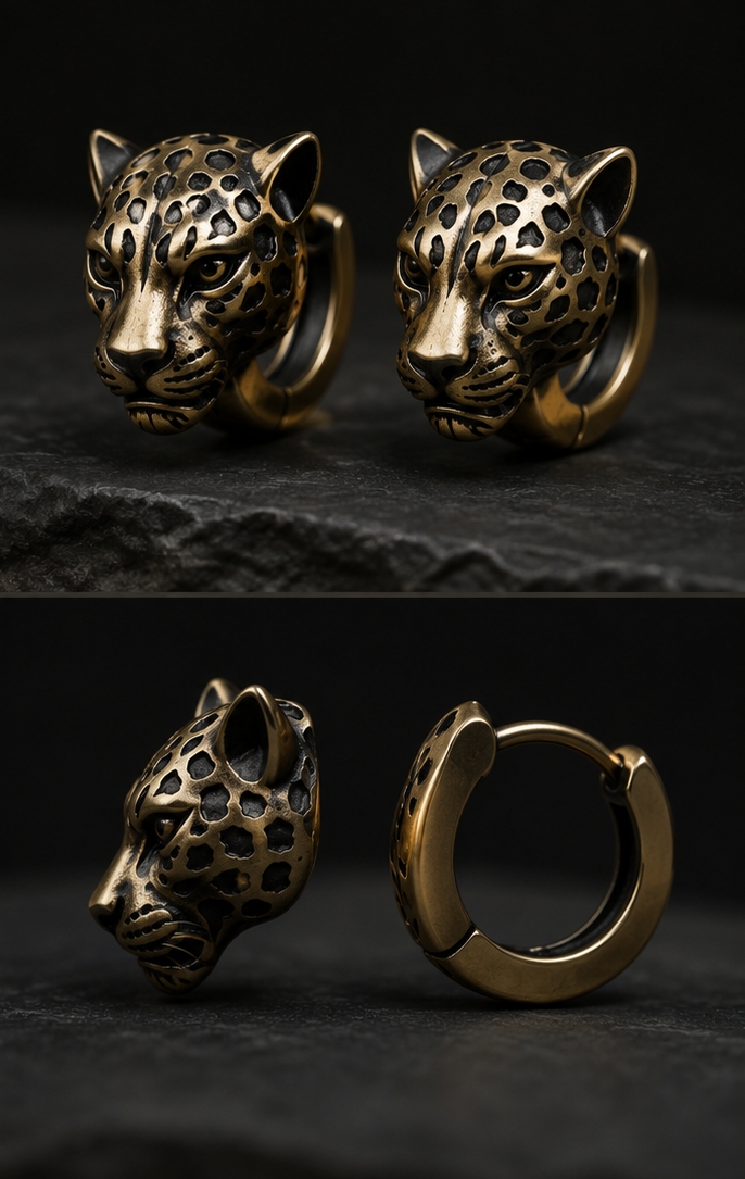 Panther Hoop Earrings view 2