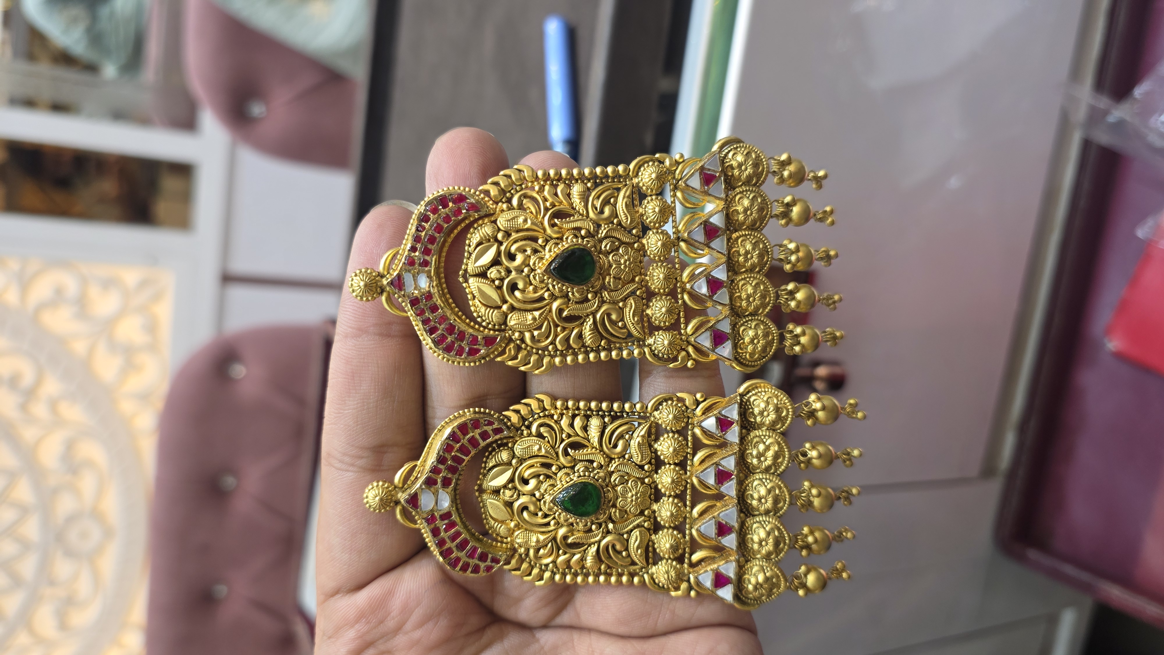 Traditional Gold Earrings view 2