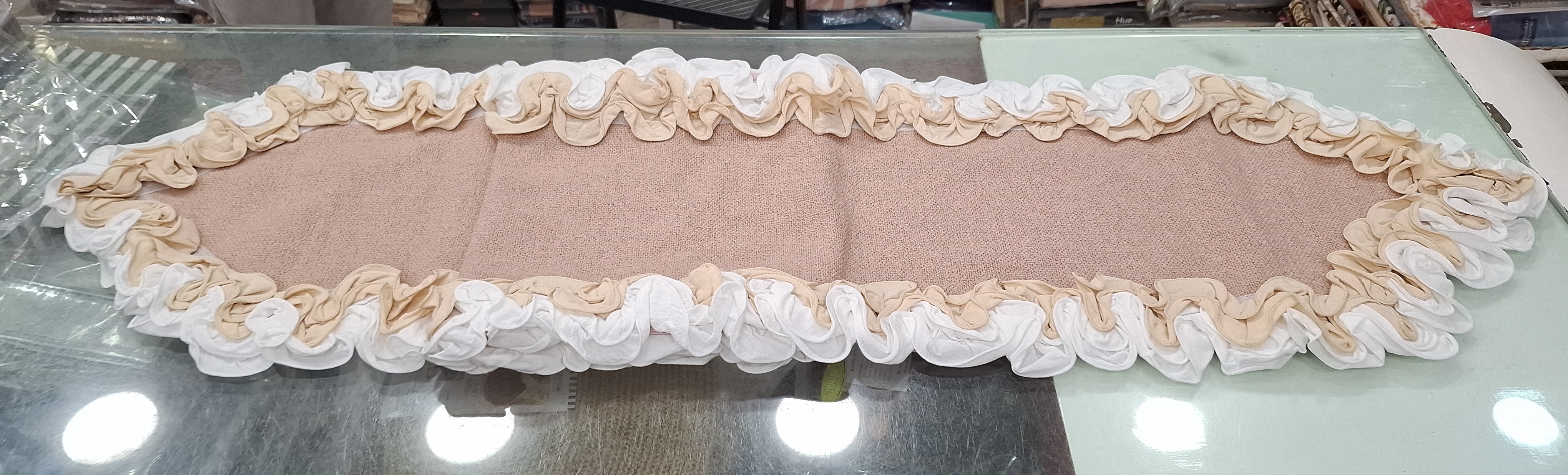 Elegant Ruffled Table Runner view 2