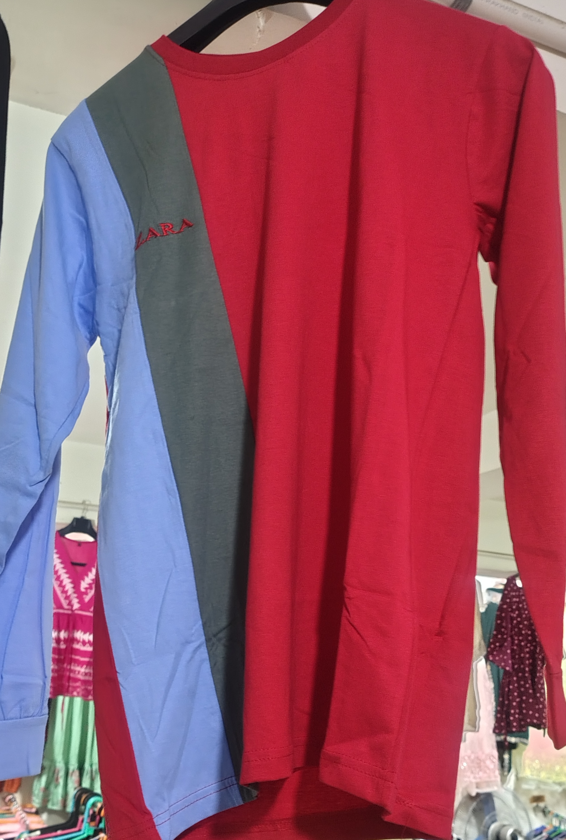 ZARA Color Block Long Sleeve Shirt view 2