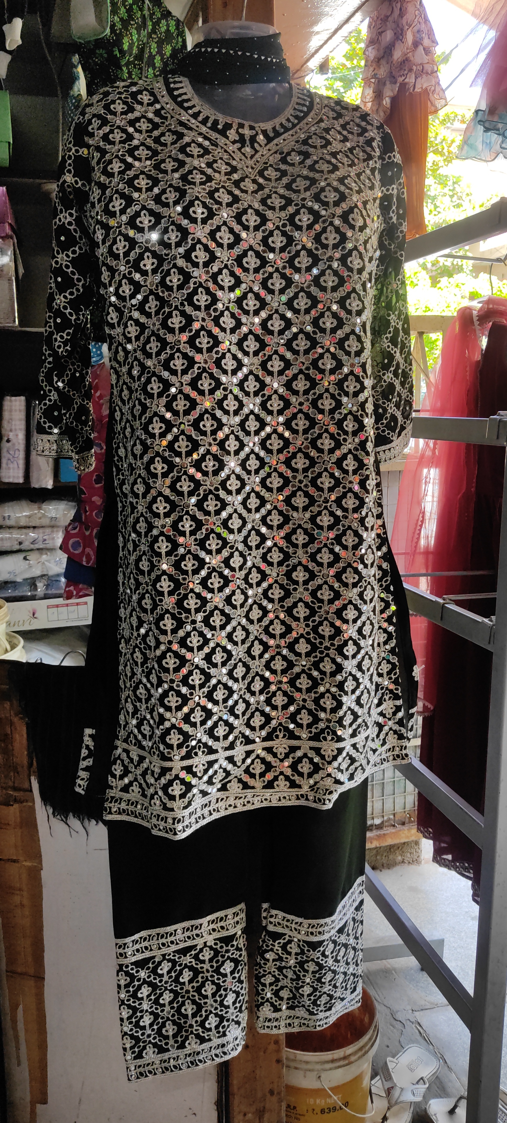 Ornate Black Ethnic Outfit view 2