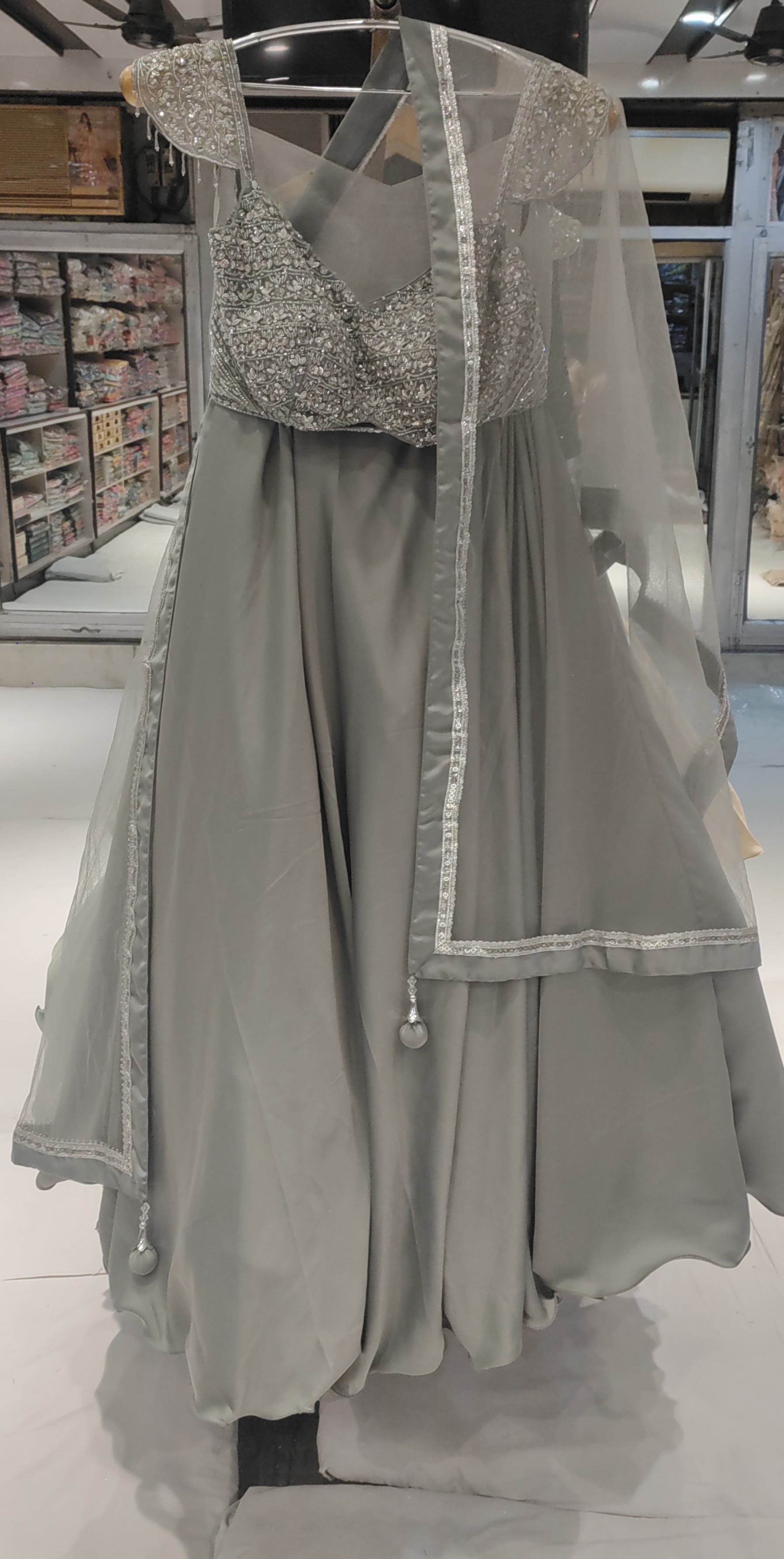 Embellished Grey Gown view 2
