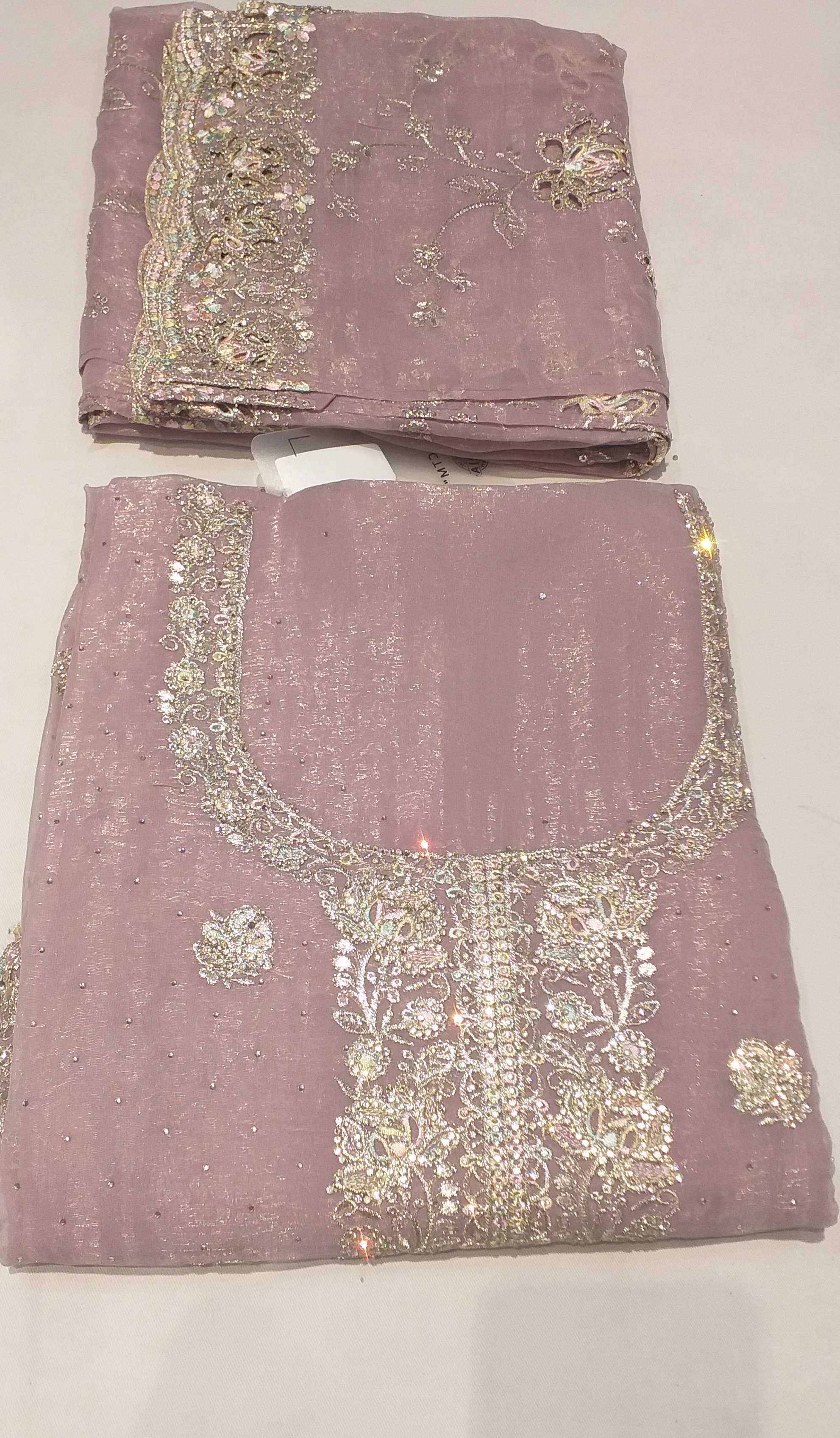 Lavender Pink Chiffon Suit view 2