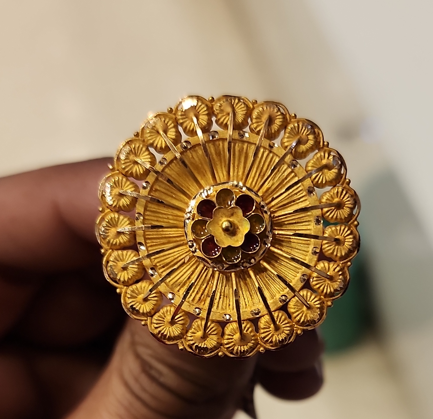 Golden Flower Brooch view 3