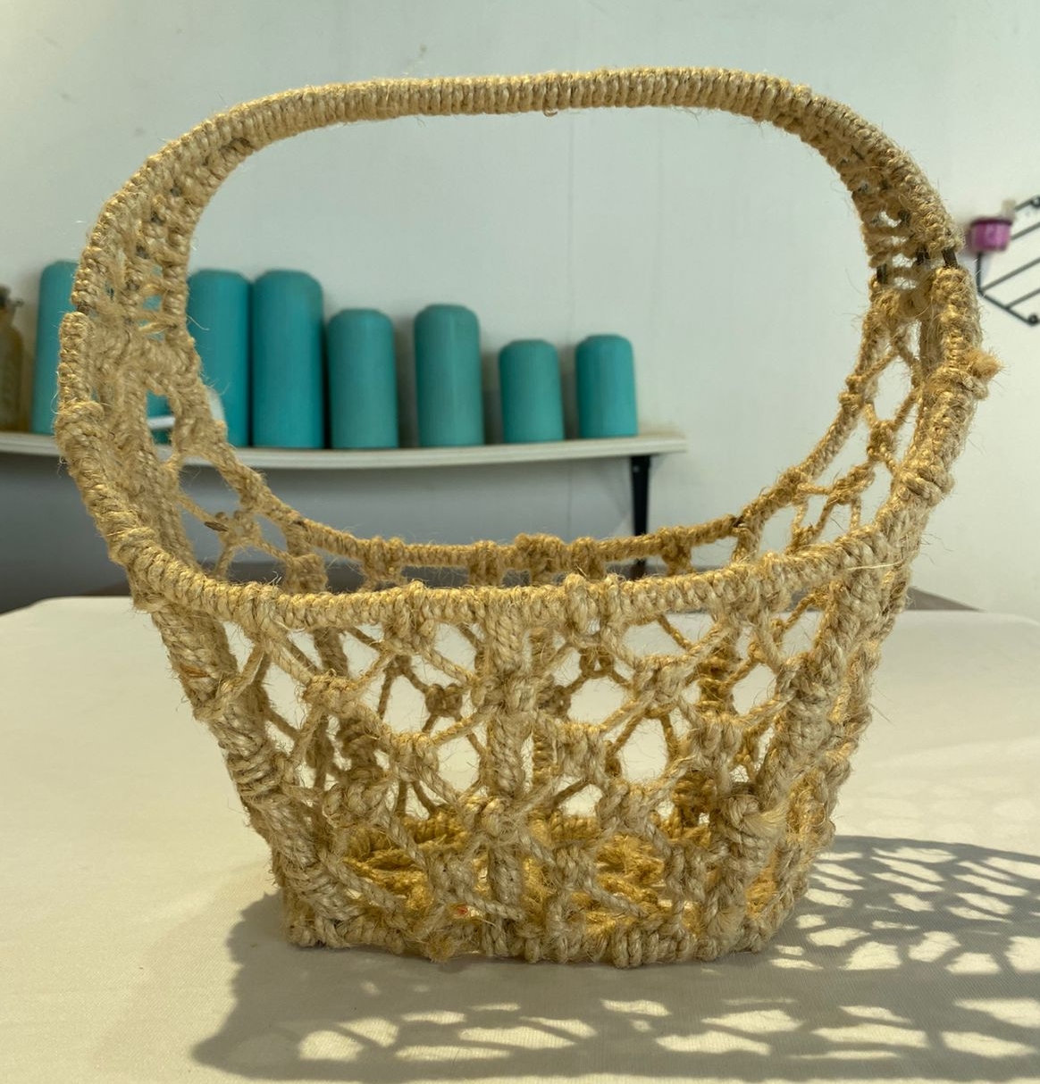 Handcrafted Jute Basket view 2