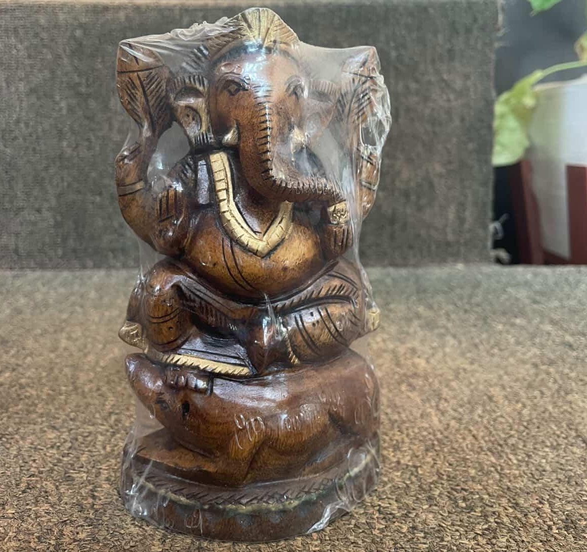 Wooden Ganesha Idol view 2