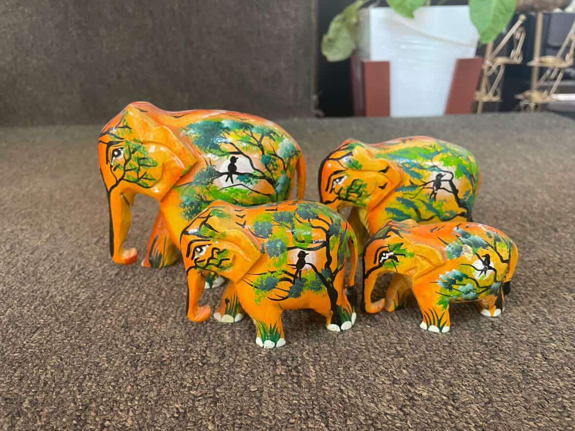 Hand-Painted Elephant Figurines view 2