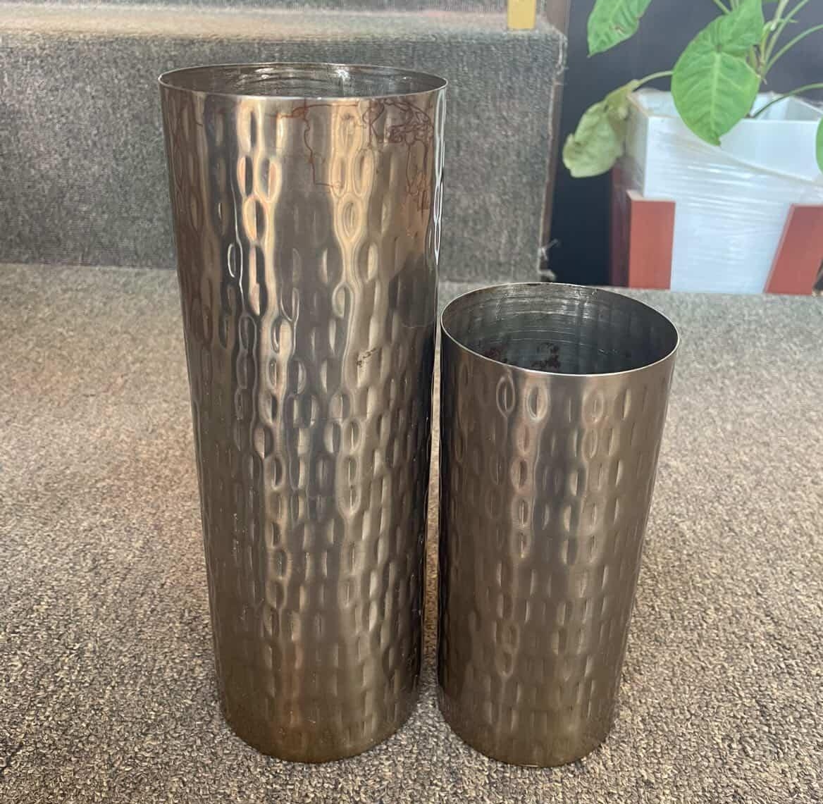 Hammered Metal Vases view 2