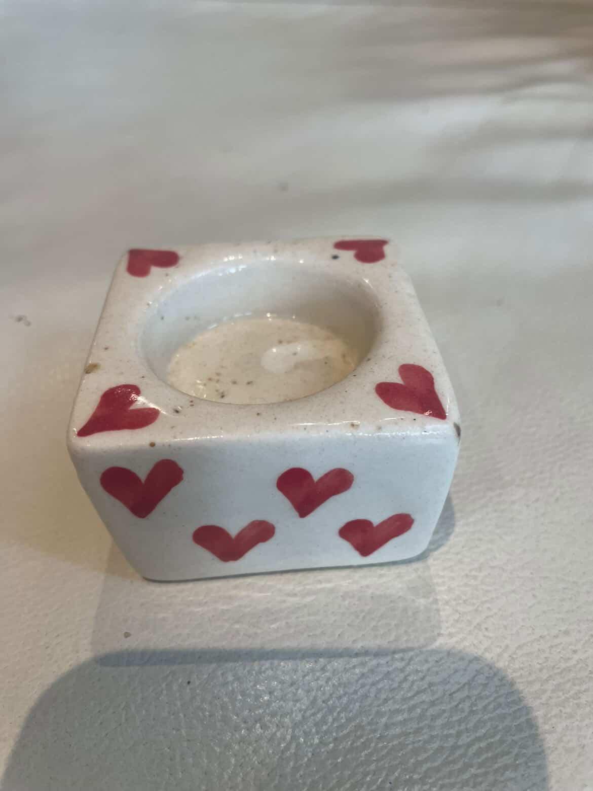 Heart Pattern Ceramic Candle Holder view 2