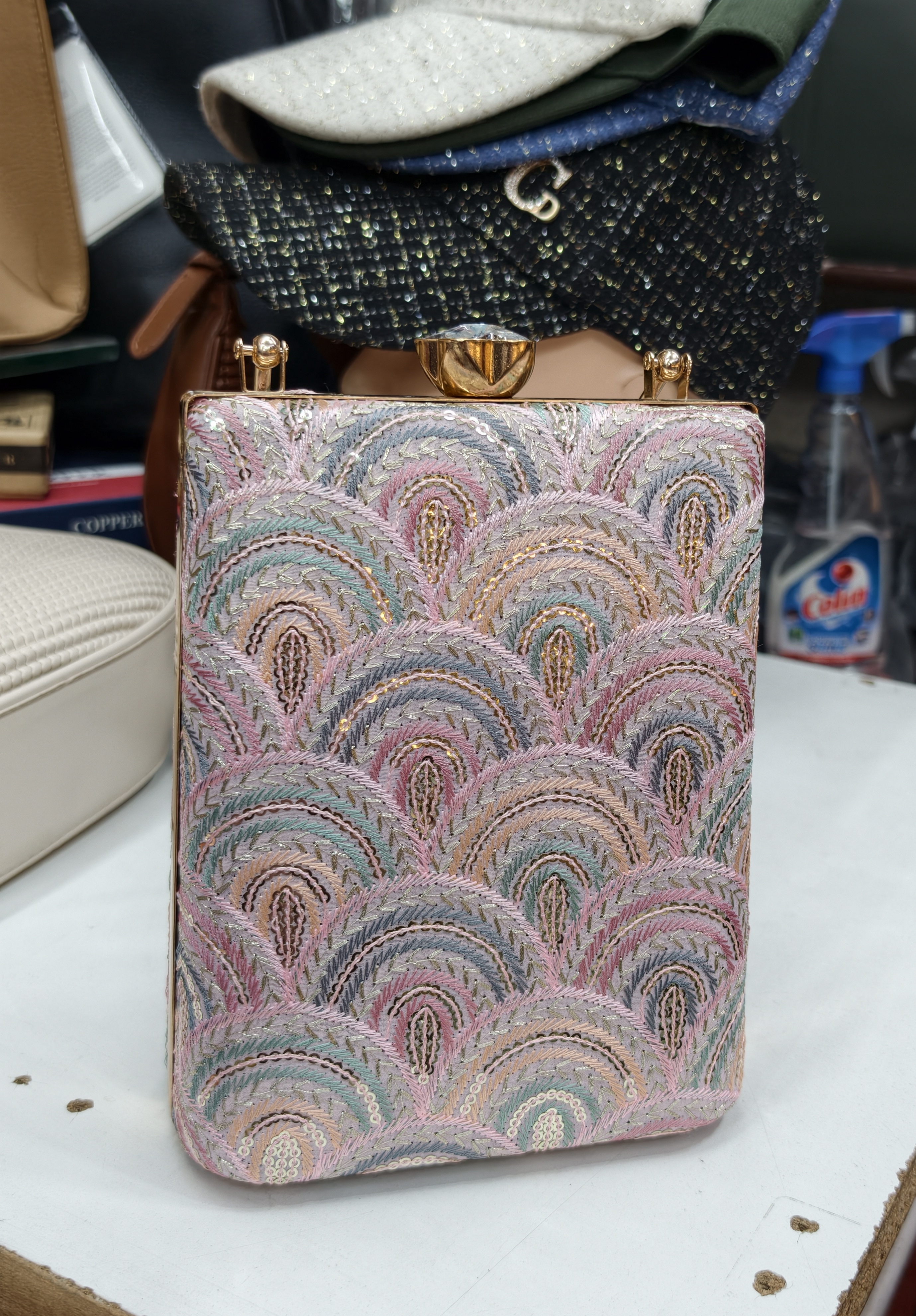Pastel Embroidered Party Clutch view 2