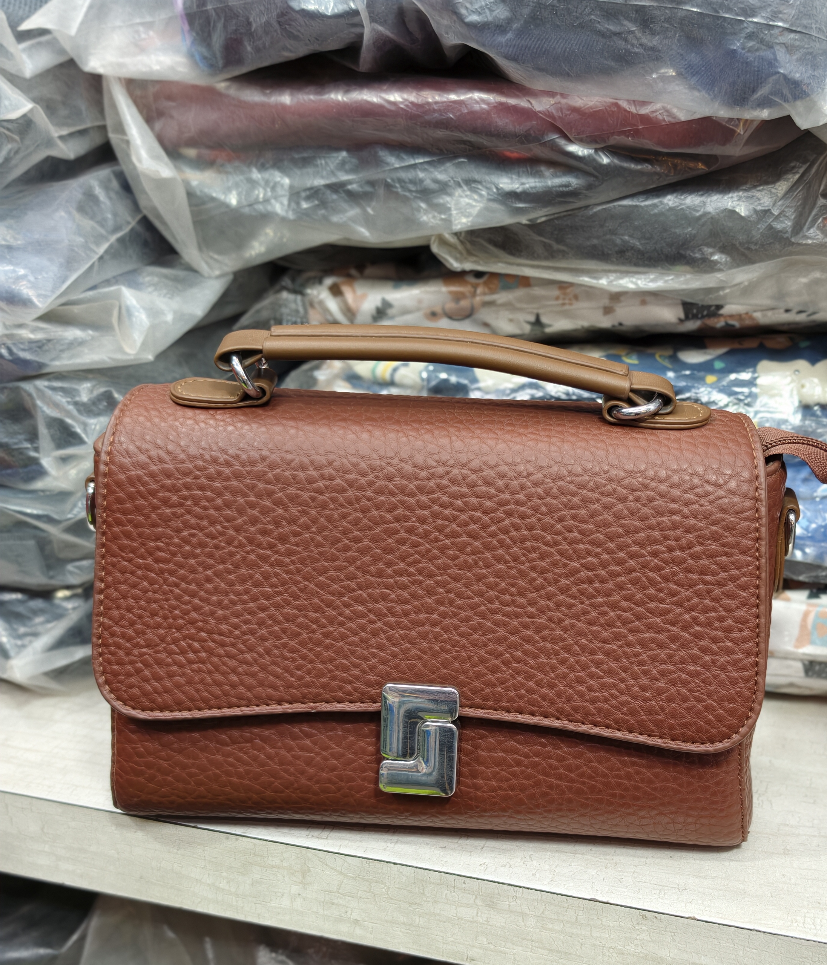 Brown Leather Sling Bag view 2