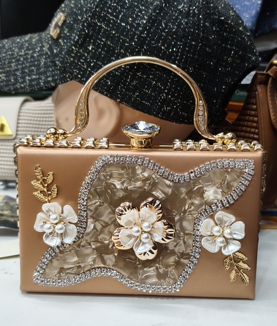 Embellished Floral Clutch Orange Shade view 2